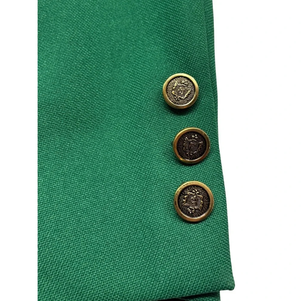 vtg Green Golf Holiday Blazer 38R 40R Gold Buttons Retro Jacket Sport Coat USA